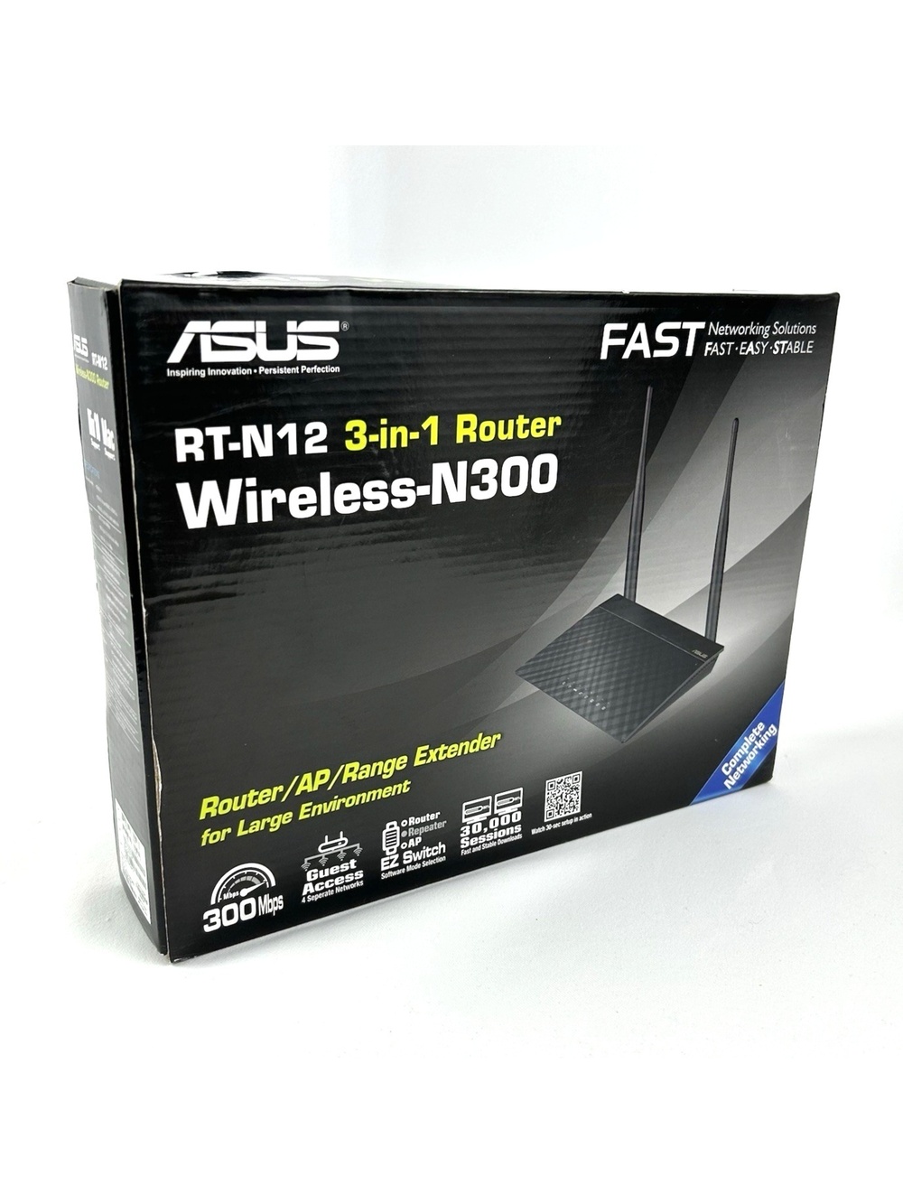 ASUS RT-N12 Wireless-N 300 Mbps Antenna 3-in-1 Router New Open Box